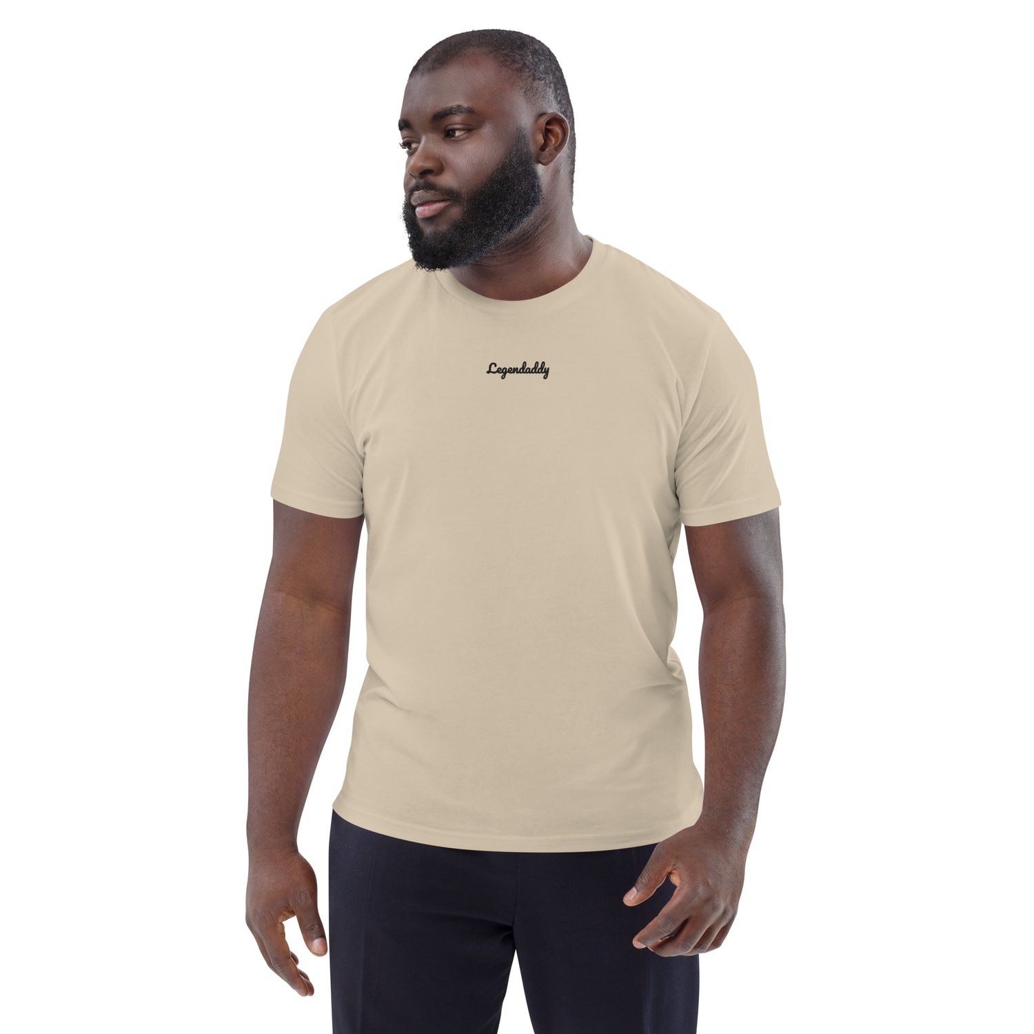 Legendaddy dad photo organic-cotton t-shirt white-front Desert Dust