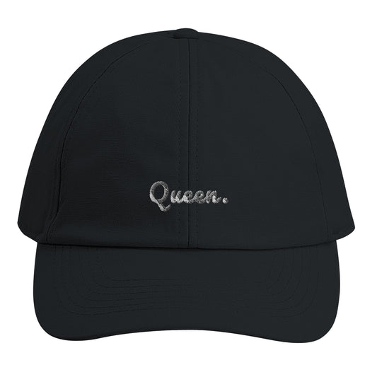 Queen organic cotton cap Black with front embroidery from madebyHazel