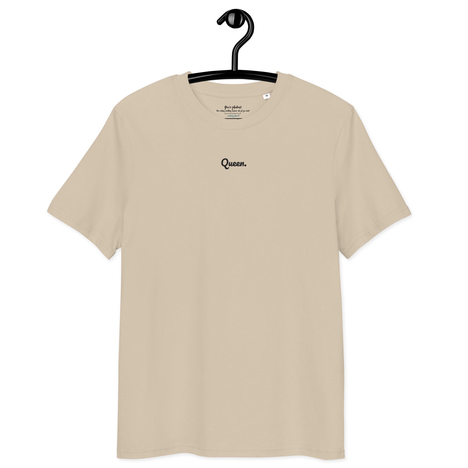 Queen print organic beige Tee