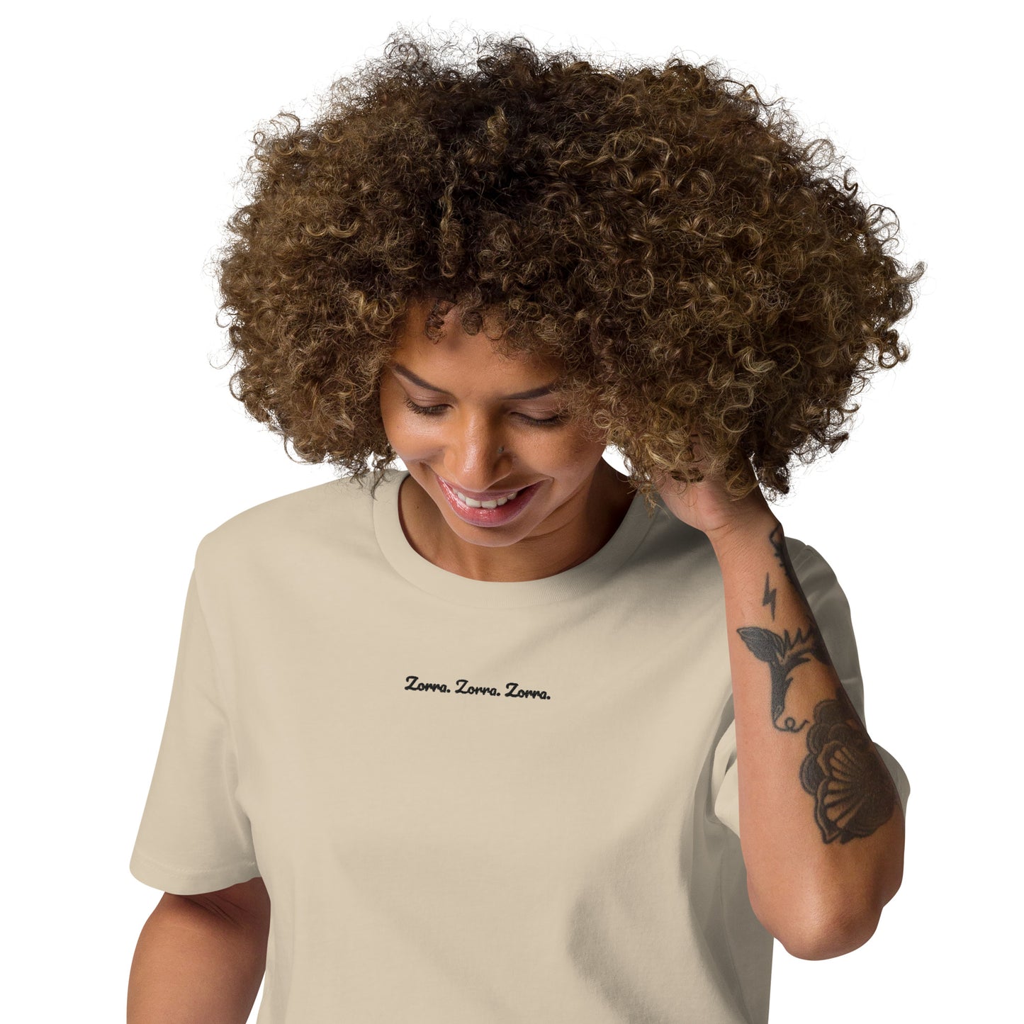 Zorra camiseta de algodon beige