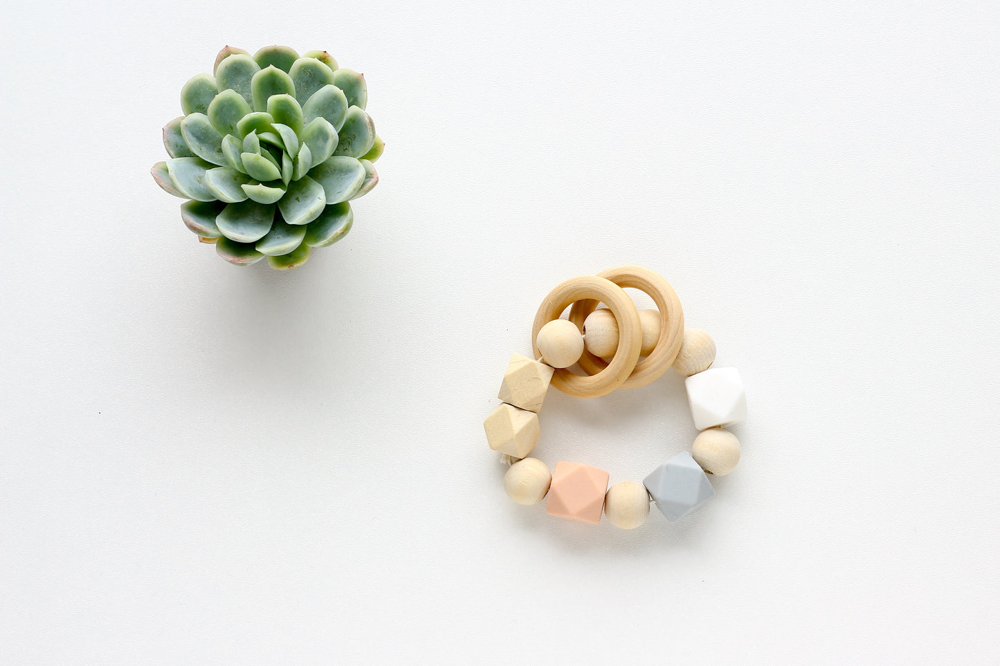 Peach Rattle - wood & silicone!.