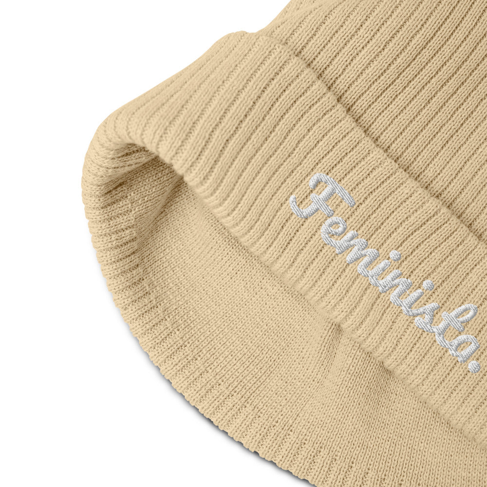 Sand Badass organic Female Empower beanie from madebyHazel