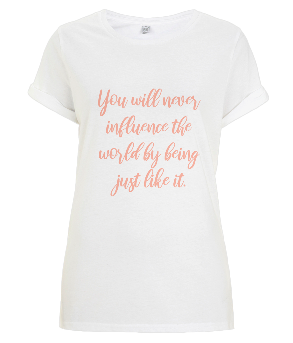 Influence the world - organic T-shirt - Peach.