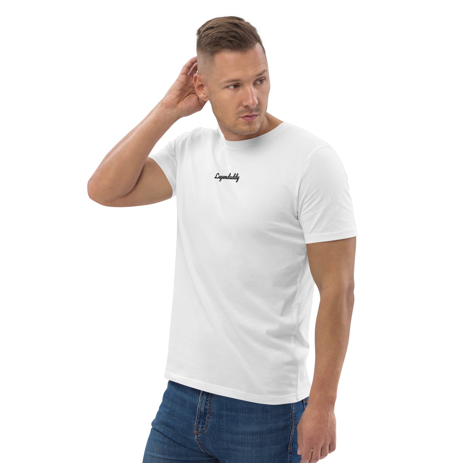 Legendaddy dad photo organic-cotton t-shirt white-front White