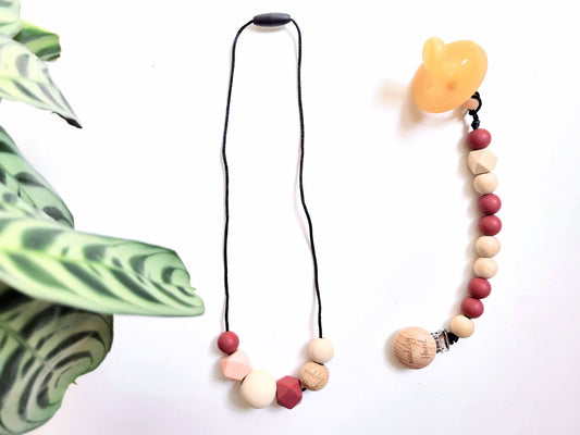 Muave Peach Nursing Necklace and Dummy holder gif kit from madebyHazel