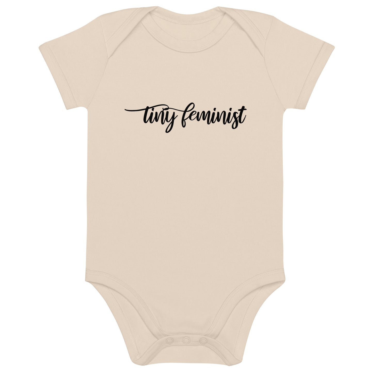 Tiny Feminist organic baby body - Black Natural Beige
