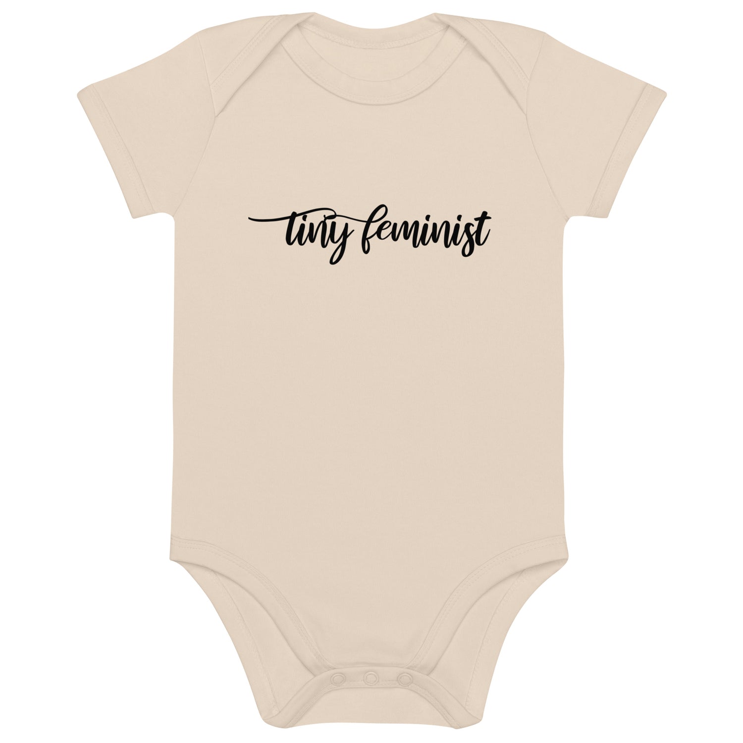 Tiny Feminist organic baby body - Black Natural Beige