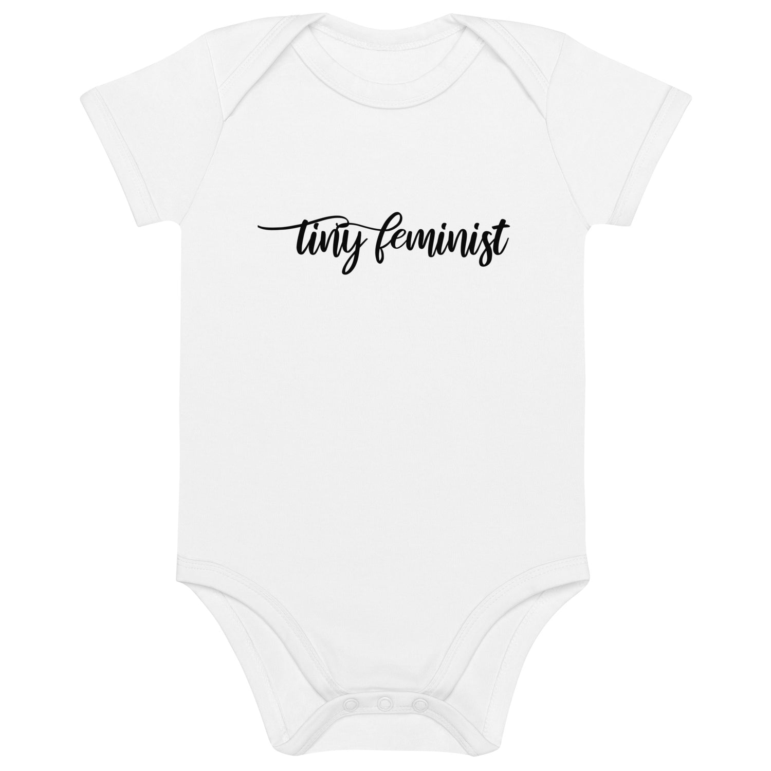 Tiny Feminist organic baby body - Light Black White 