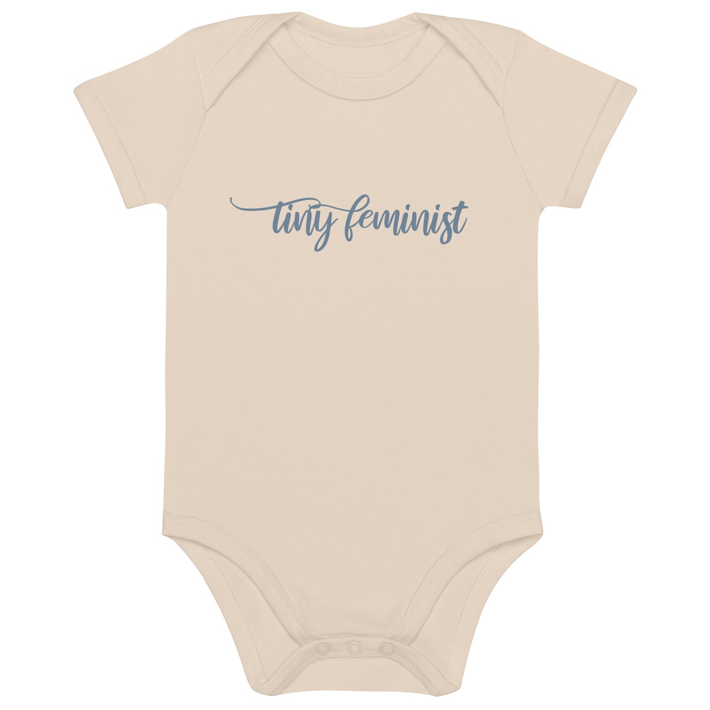 Tiny Feminist organic baby body - Blue Natural Beige