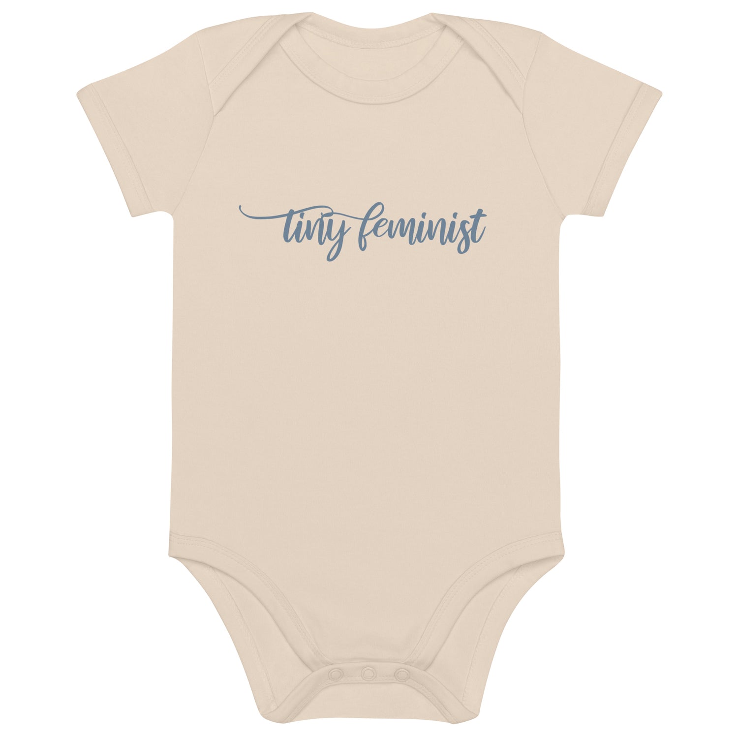 Tiny Feminist organic baby body - Blue Natural Beige