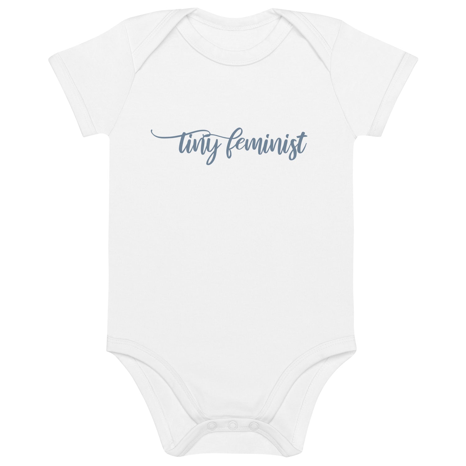 Tiny Feminist organic baby body - Blue White 