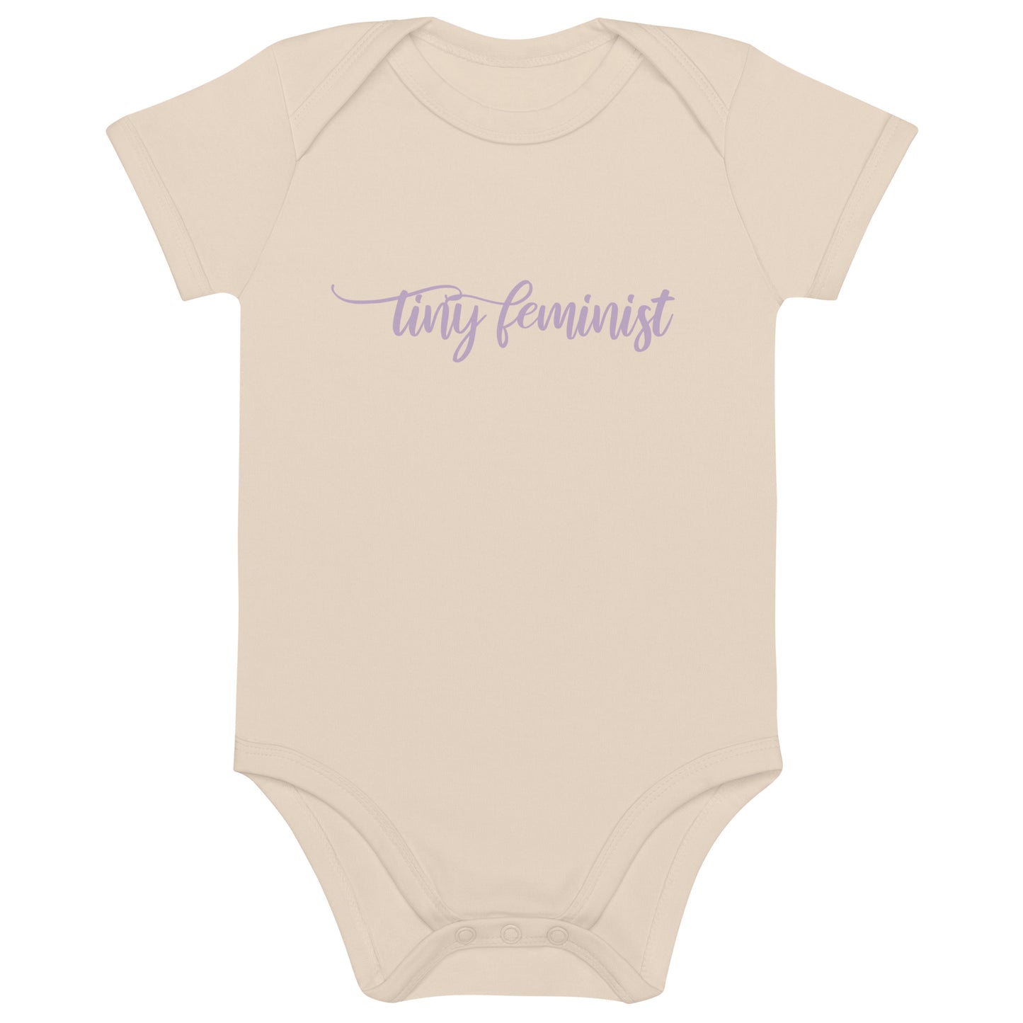 Tiny Feminist organic baby body - Lilac Natural Beige