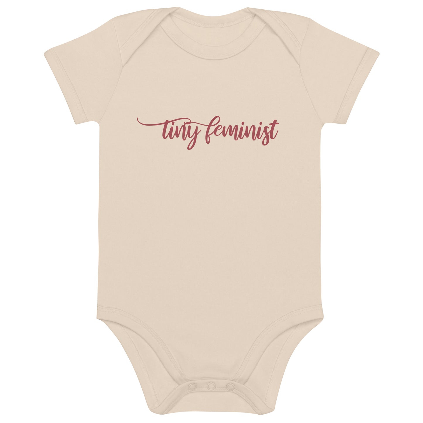 Tiny Feminist organic baby body - Muave Natural Beige