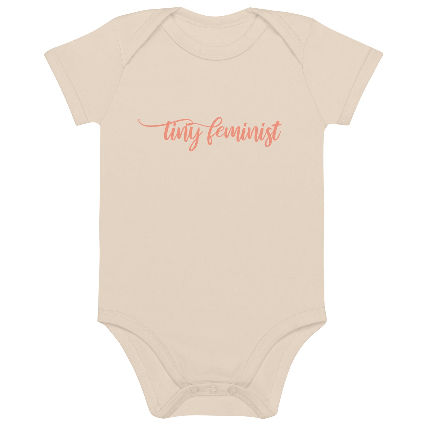 Tiny Feminist organic baby body - Peach Natural Beige