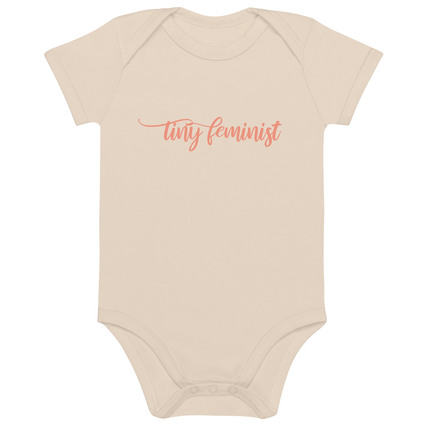 Tiny Feminist organic baby body - Peach Natural Beige