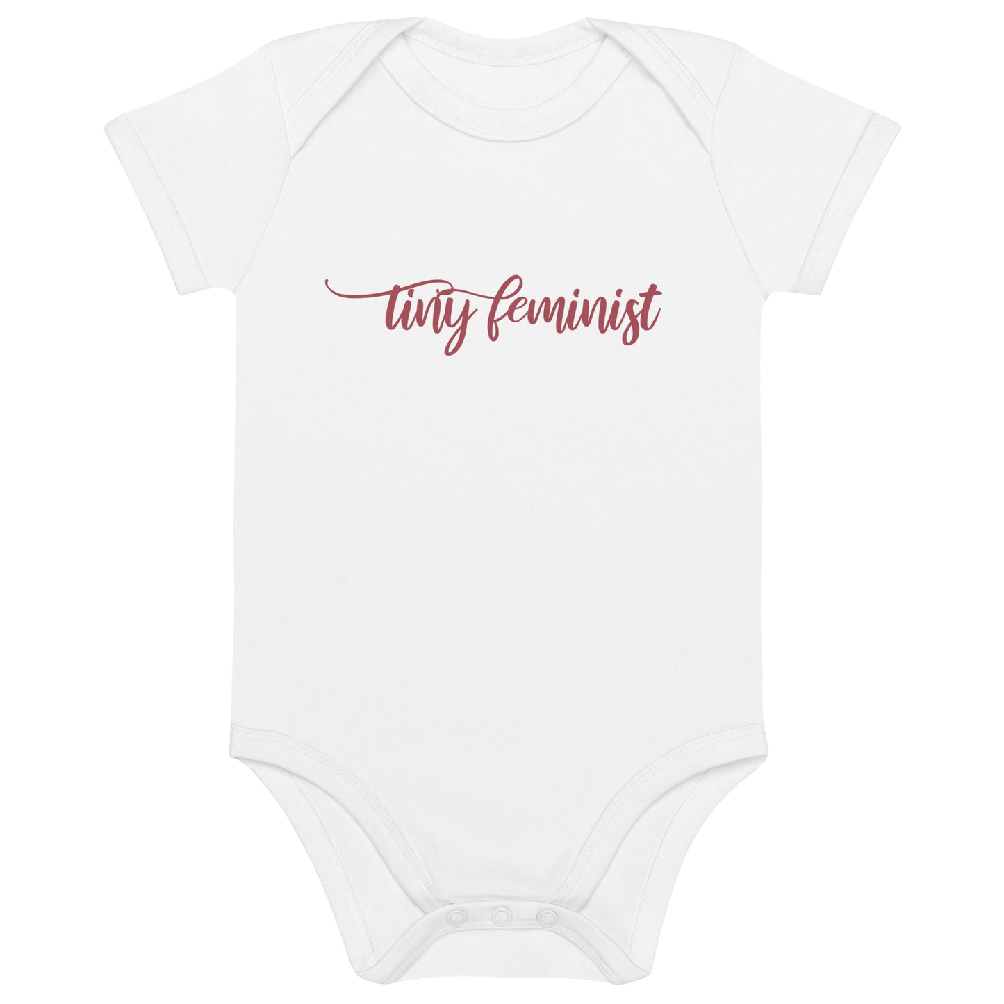 Tiny Feminist organic baby body - Light Muave White 
