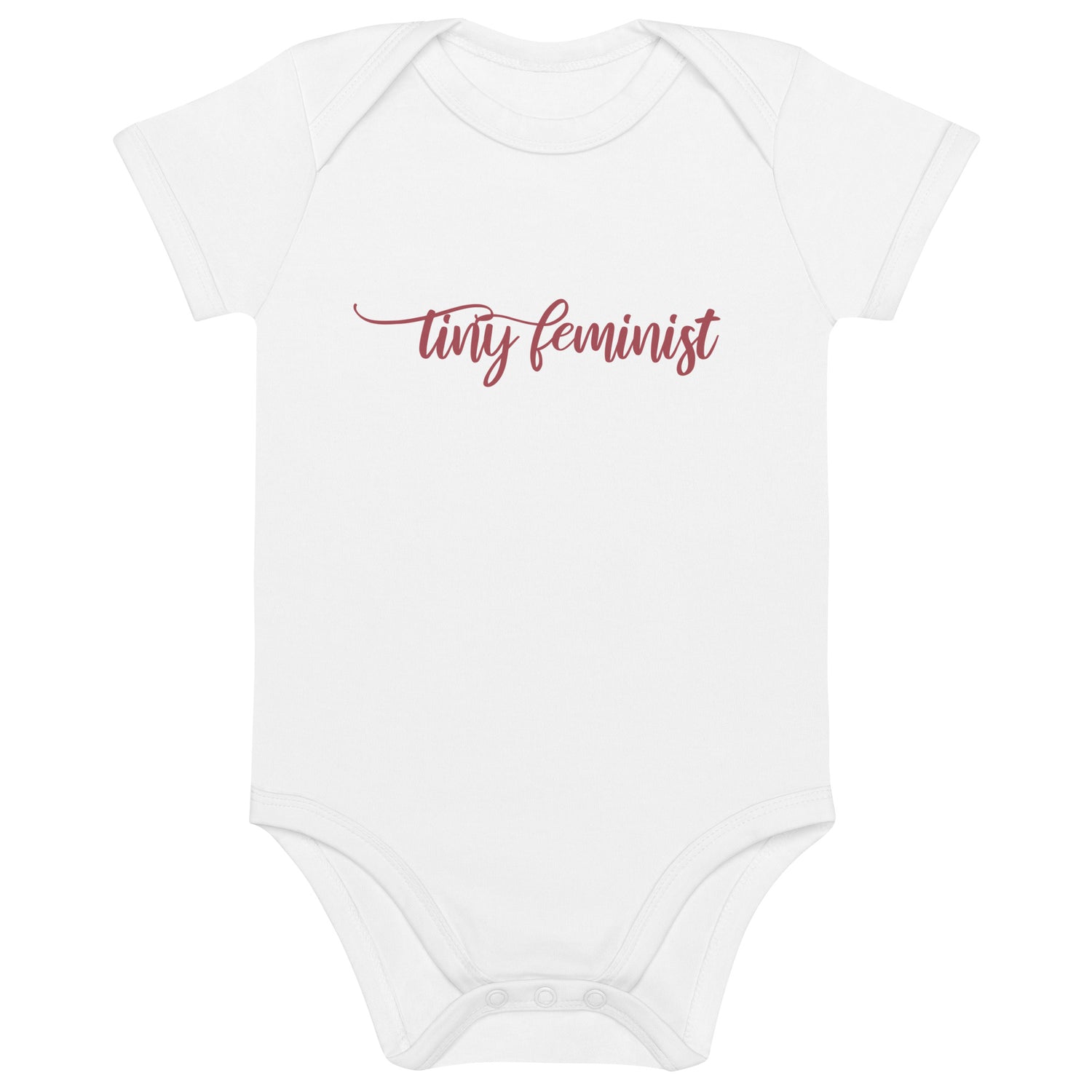 Tiny Feminist organic baby body - Light Muave White 