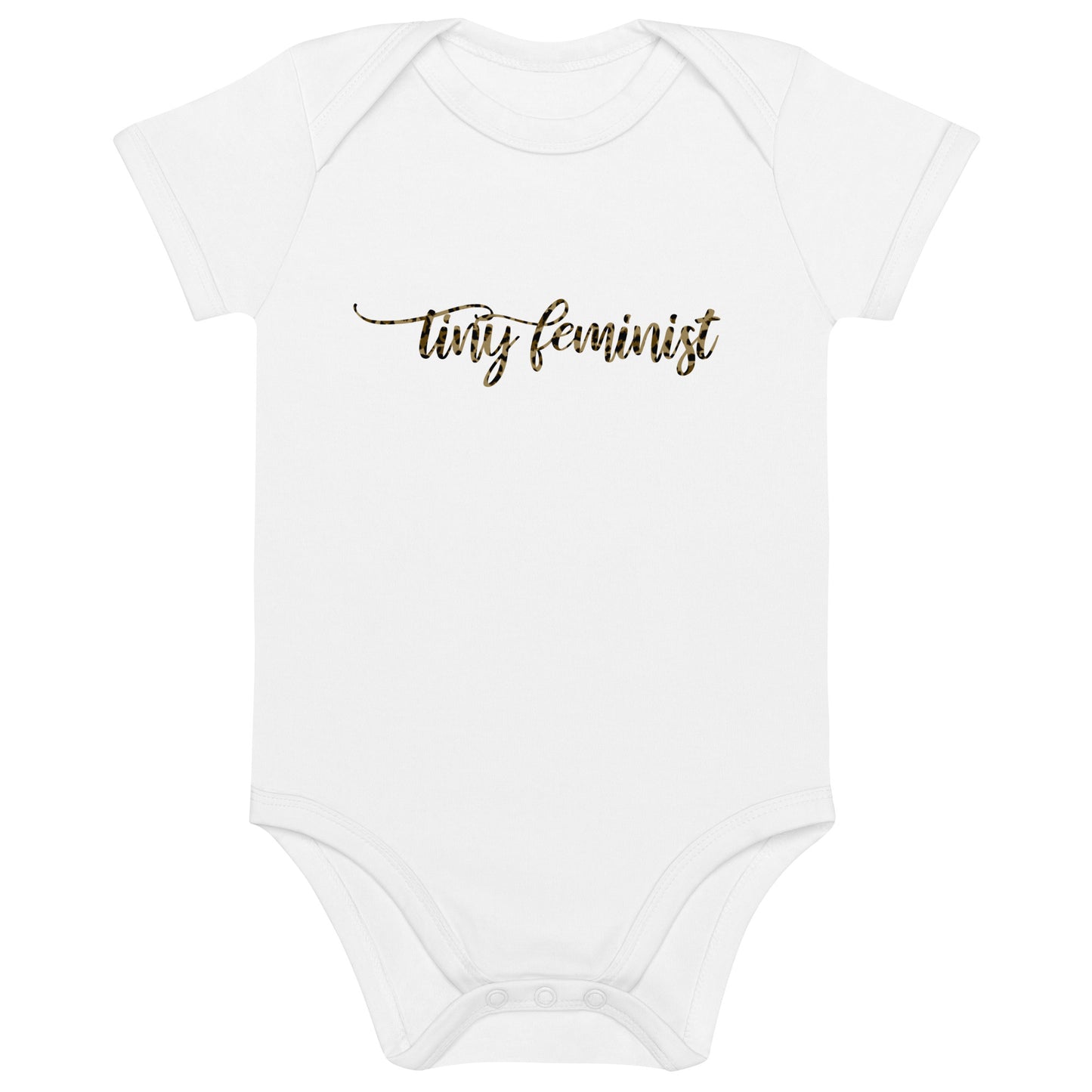 Tiny Feminist organic cotton baby-bodysuit white product mockup
