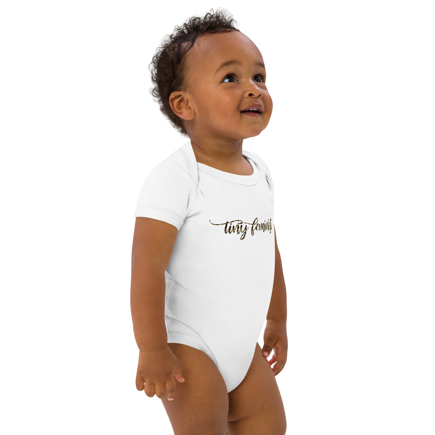Tiny Feminist organic cotton baby-bodysuit white baby photo