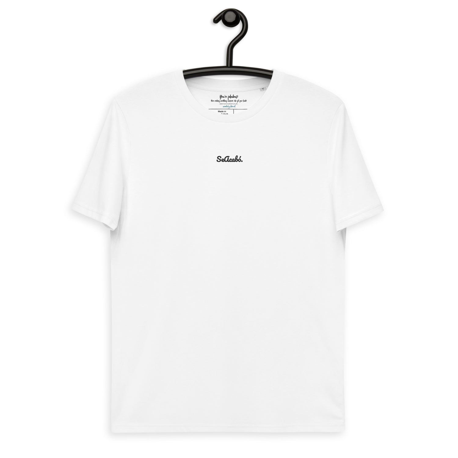 SeAcabó. - White organic cotton T-shirt. Feminist - FIFA - UEFA - Rubiales - Hermoso