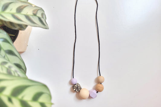 Trendy Leopard Lilac Nursing Necklace from madebyHazel