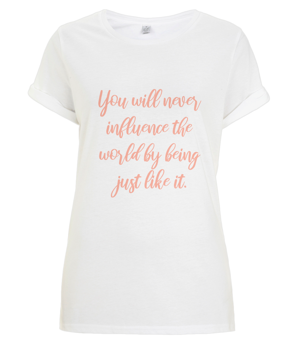 Influence the world - organic T-shirt - Peach.