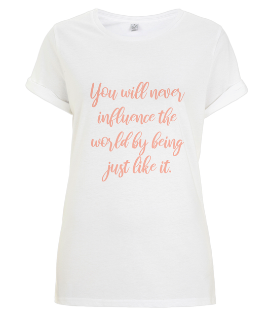 Influence the world - organic T-shirt - Peach.